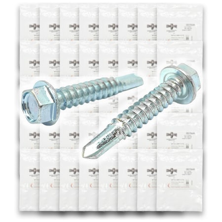 Boltsandnuts.Com Unslotted Hex Washer Head Self Drilling Screws Zinc - 2930 PCS Assortment Kit #362